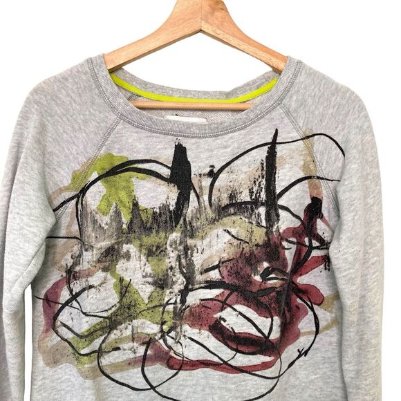 Proenza Schouler Neiman Marcus Small S Graffiti Print Gray Pullover Sweatshirt - Picture 3 of 10